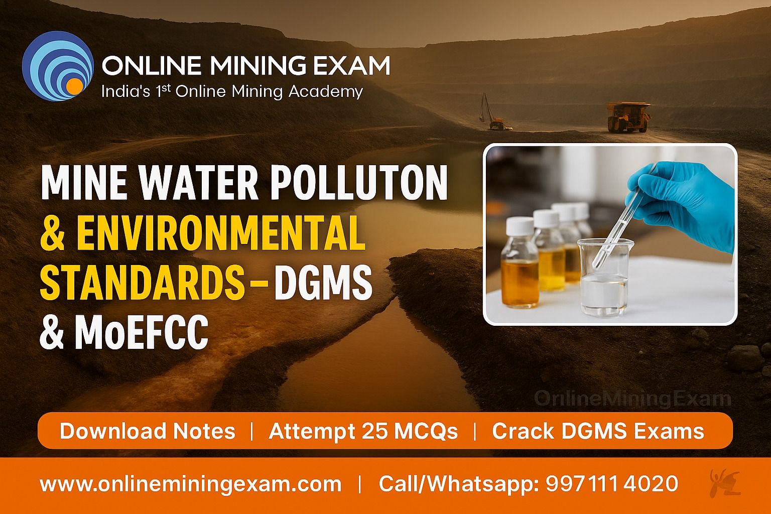 Mine Environmental Control Mine Water Pollution & Environmental Standards in Mining – DGMS ...