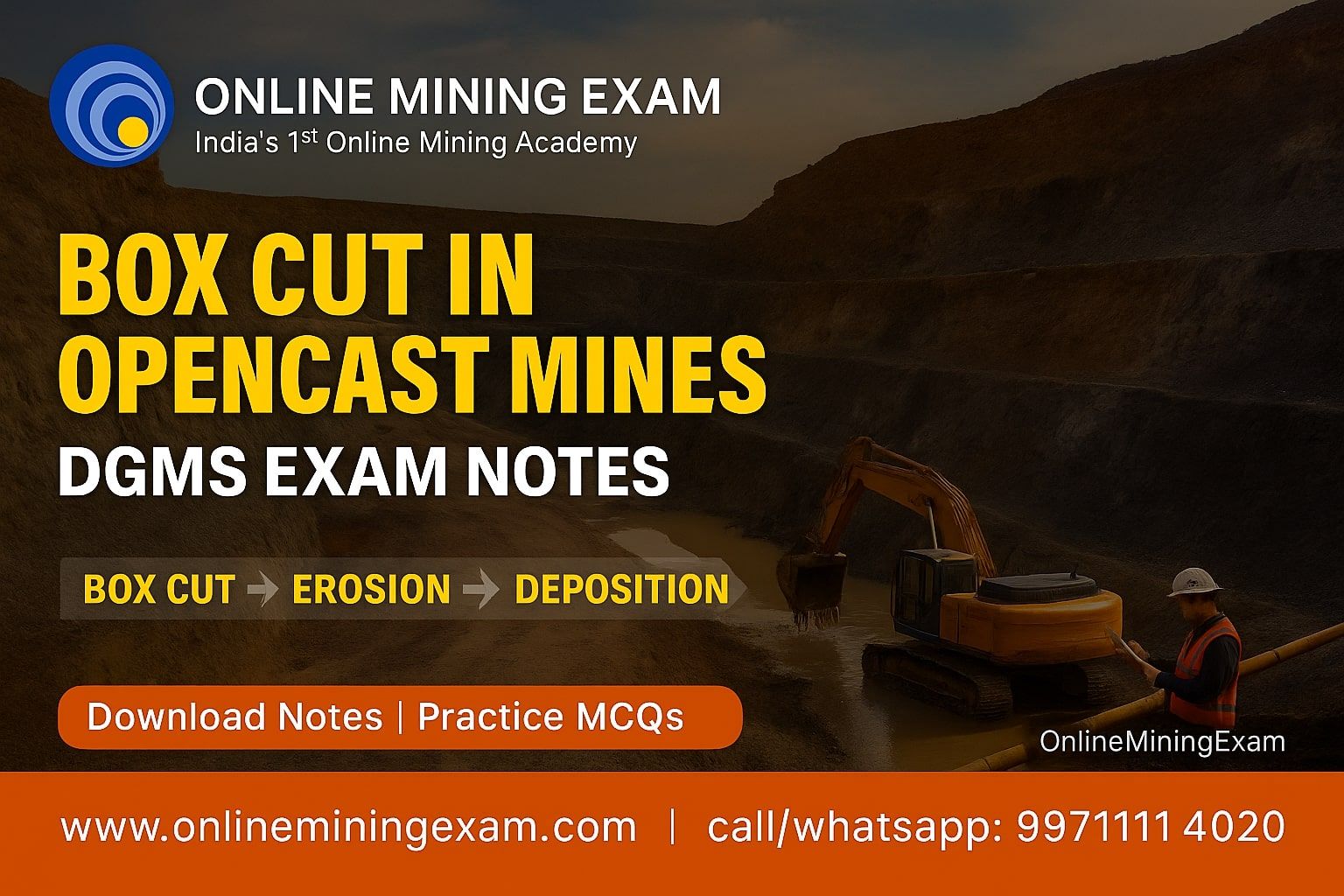 Box Cut in Opencast Mines – DGMS Exam Notes