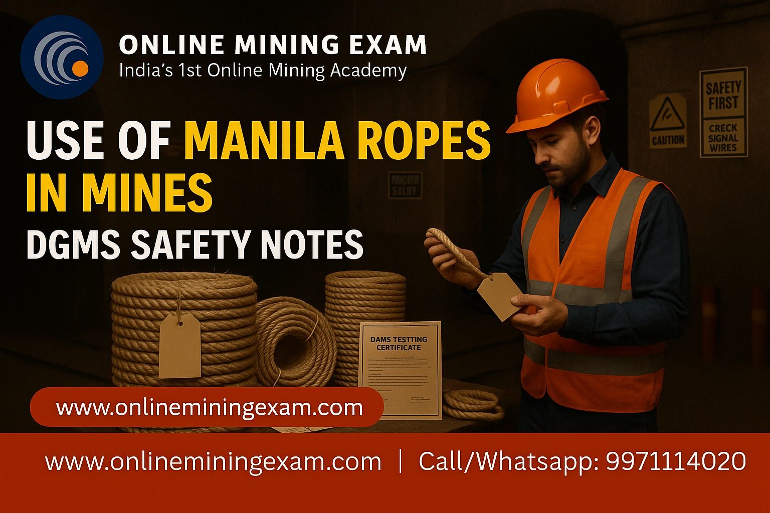 Use and Safety of Manila Ropes in Mines – DGMS Guidelines, Testing & 25 ...