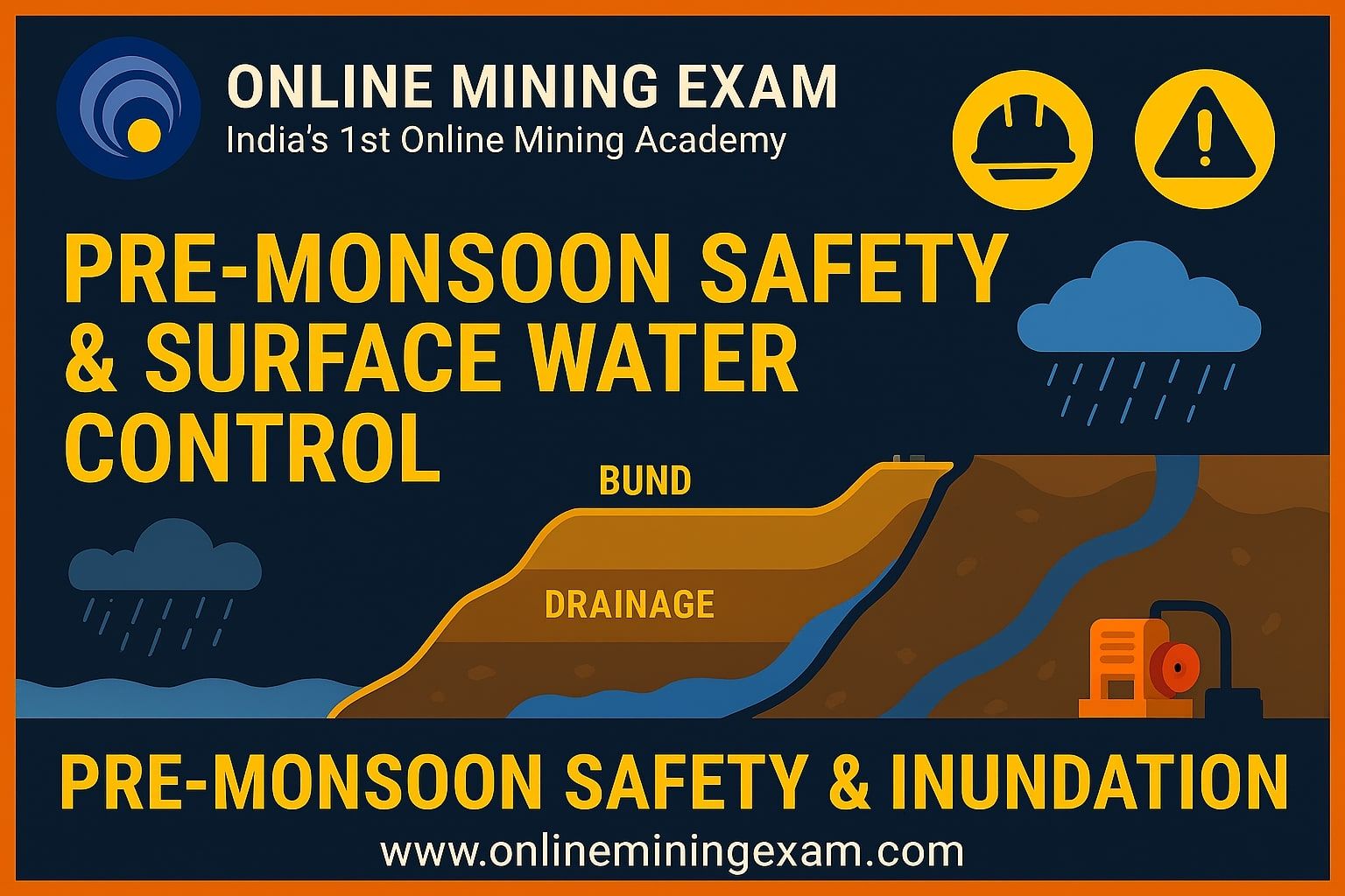 Mine Inudation pre monsoon inspection, mine water control, surface drainage in mines ...
